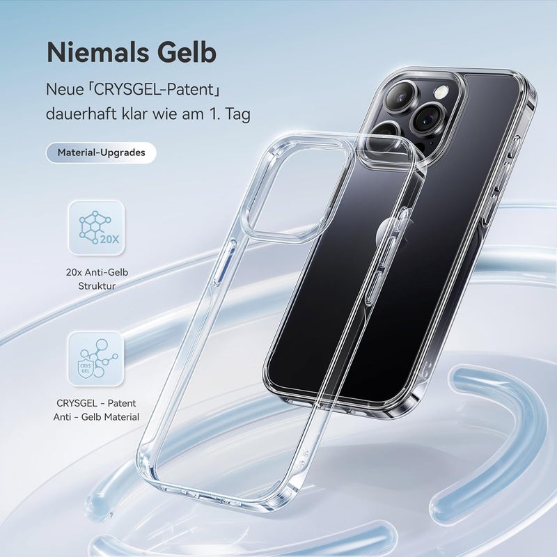 CASEKOO for iPhone 13 Pro Case Crystal Clear, [Never Yellow Technology] [Military-Grade Protection] Transparent Slim Cover Women Men for iPhone 13 Pro Phone Case 6.1 inch, Clear - Image 2